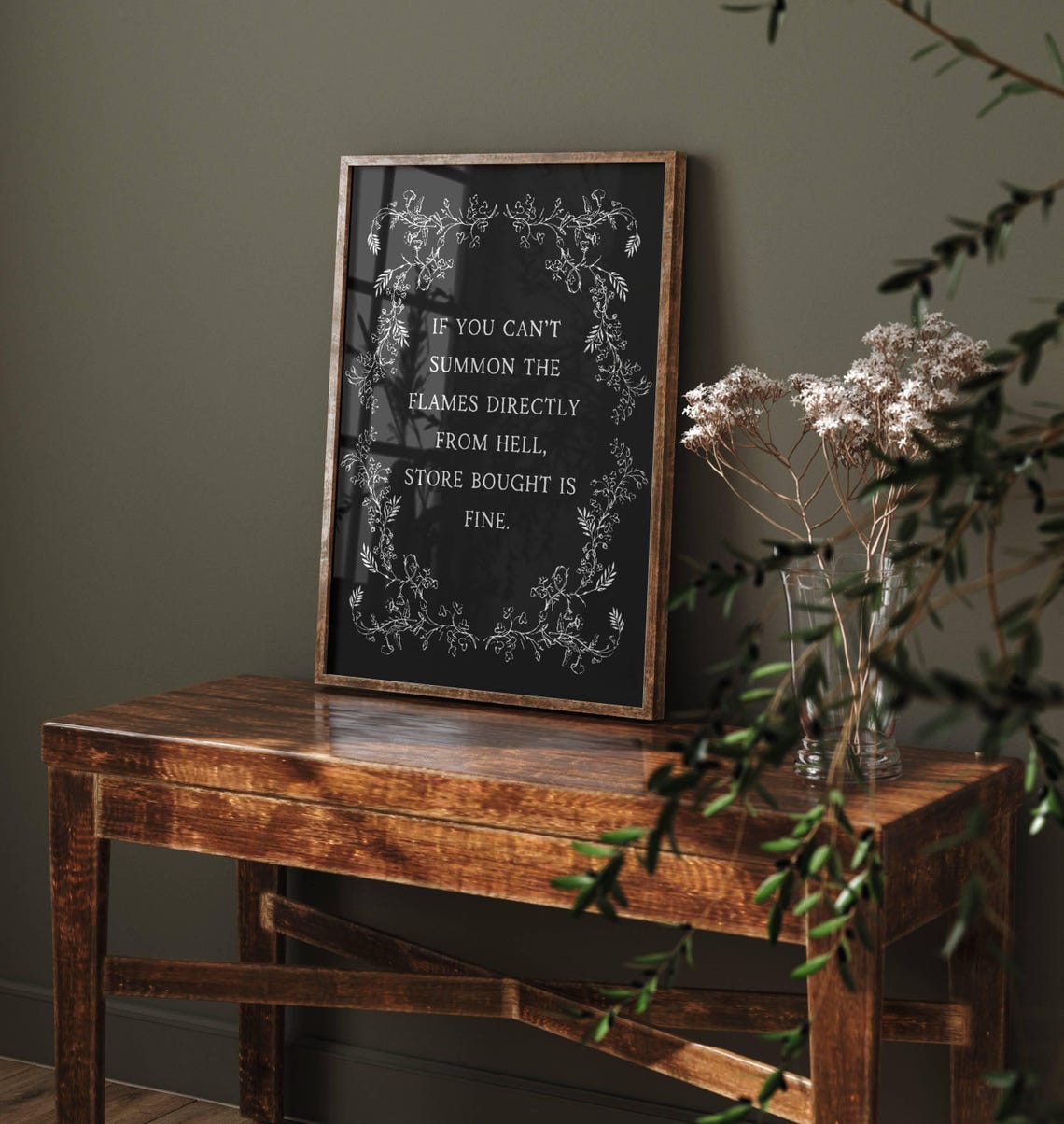 Funny Witch Quote Summon The Flames From Hell Dark Humor Poster - Image 3