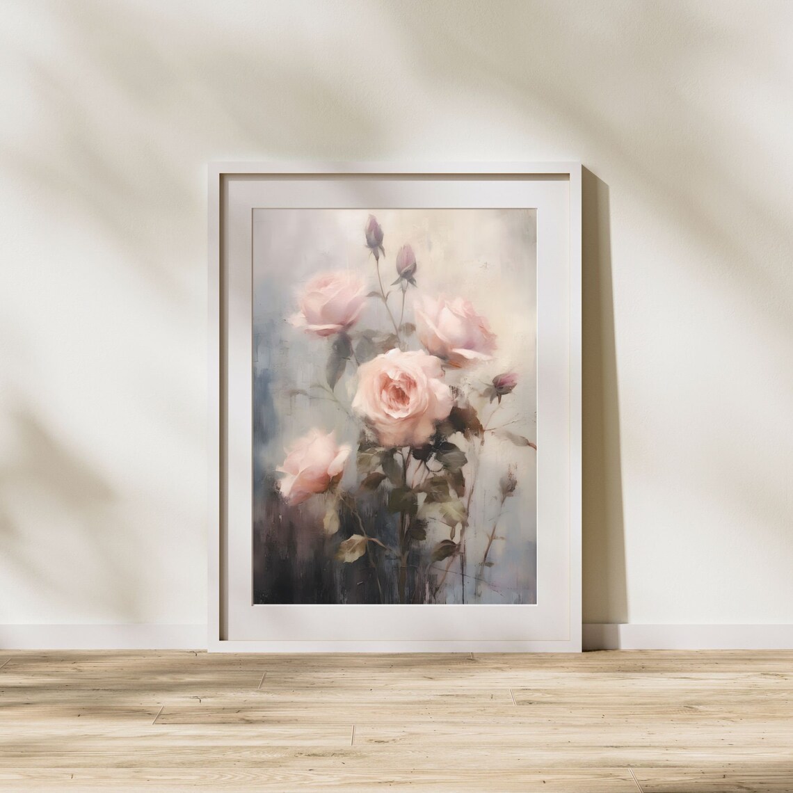 Soft Pink Roses Dreamy Coquette Floral Oil Painting Decor Poster - Image 6