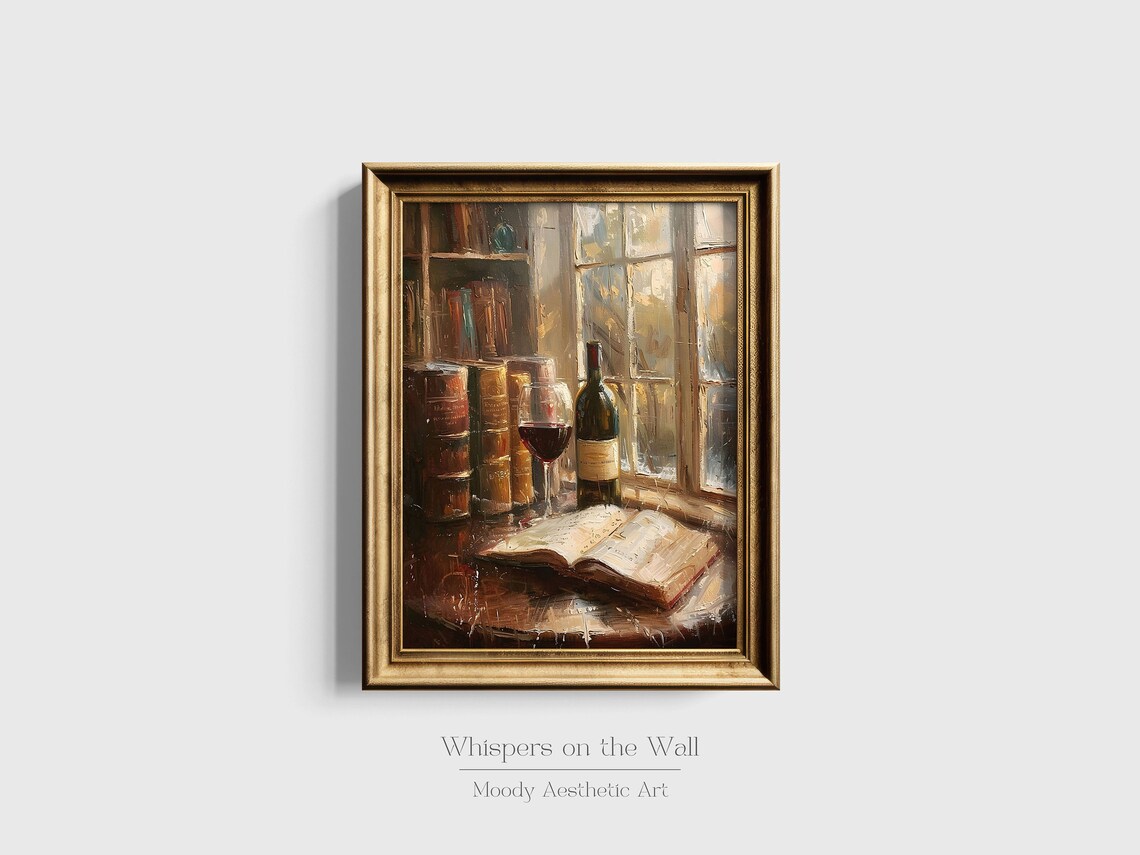 Books And Wine Vintage Kitchen Art Print - Image 6