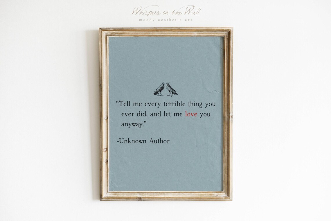 Tell Me Every Terrible Thing Love Quote Ravens Vintage Poster - Image 6