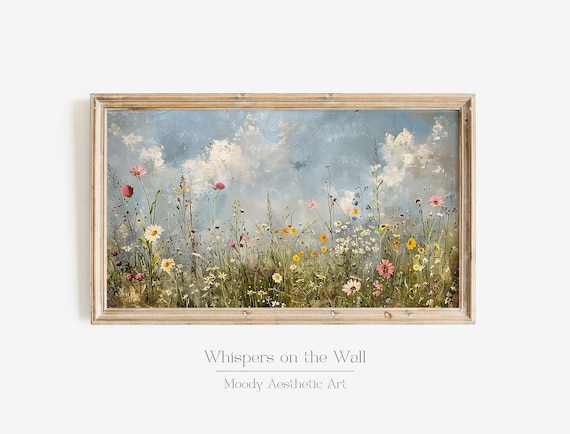 Daydreamer Wildflower Landscape, Spring Farmhouse Art Print
