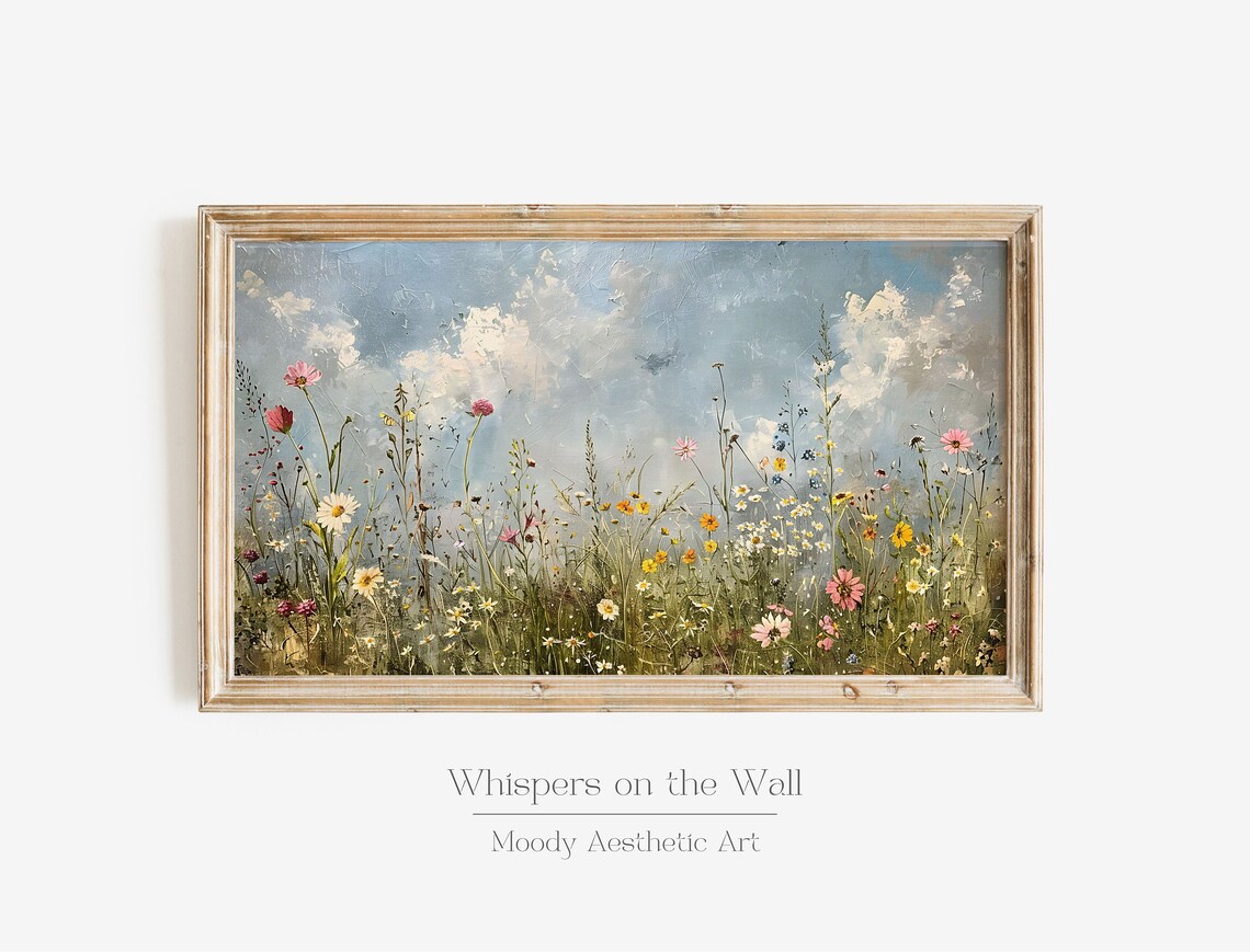 Daydreamer Wildflower Landscape, Spring Farmhouse Art Print