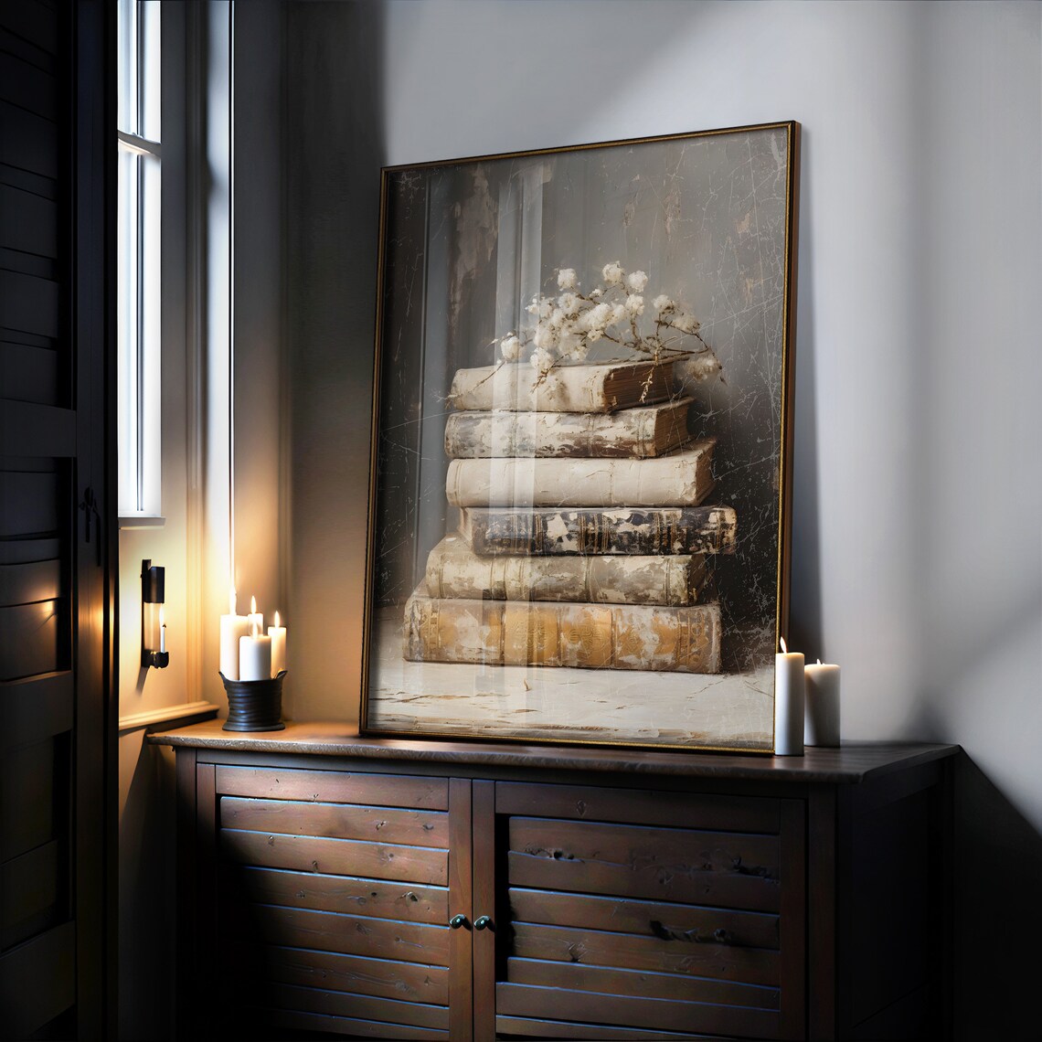 Light Academia Winter Bookish Christmas Art Print - Image 3