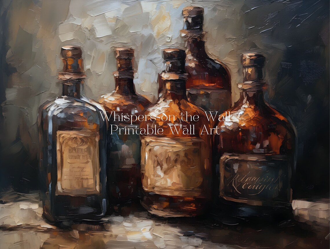 Bourbon Whiskey Man Cave Art Print, Moody Cocktail - Image 4