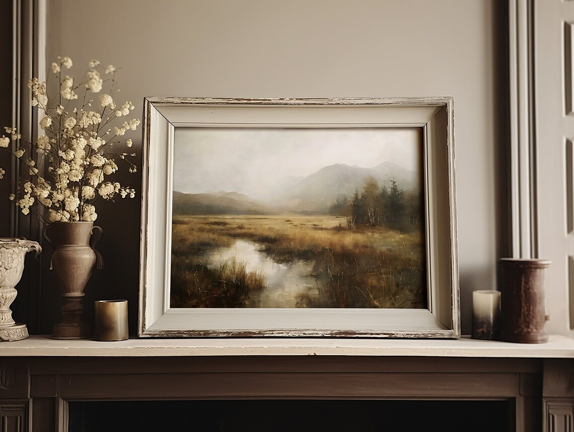 Vintage Fall Landscape Painting, Autumn Forest Art Print - Image 2