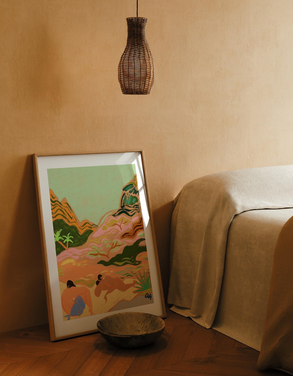 Lazydays In Nature, Boho Scenic Landscape Art Print - Image 3