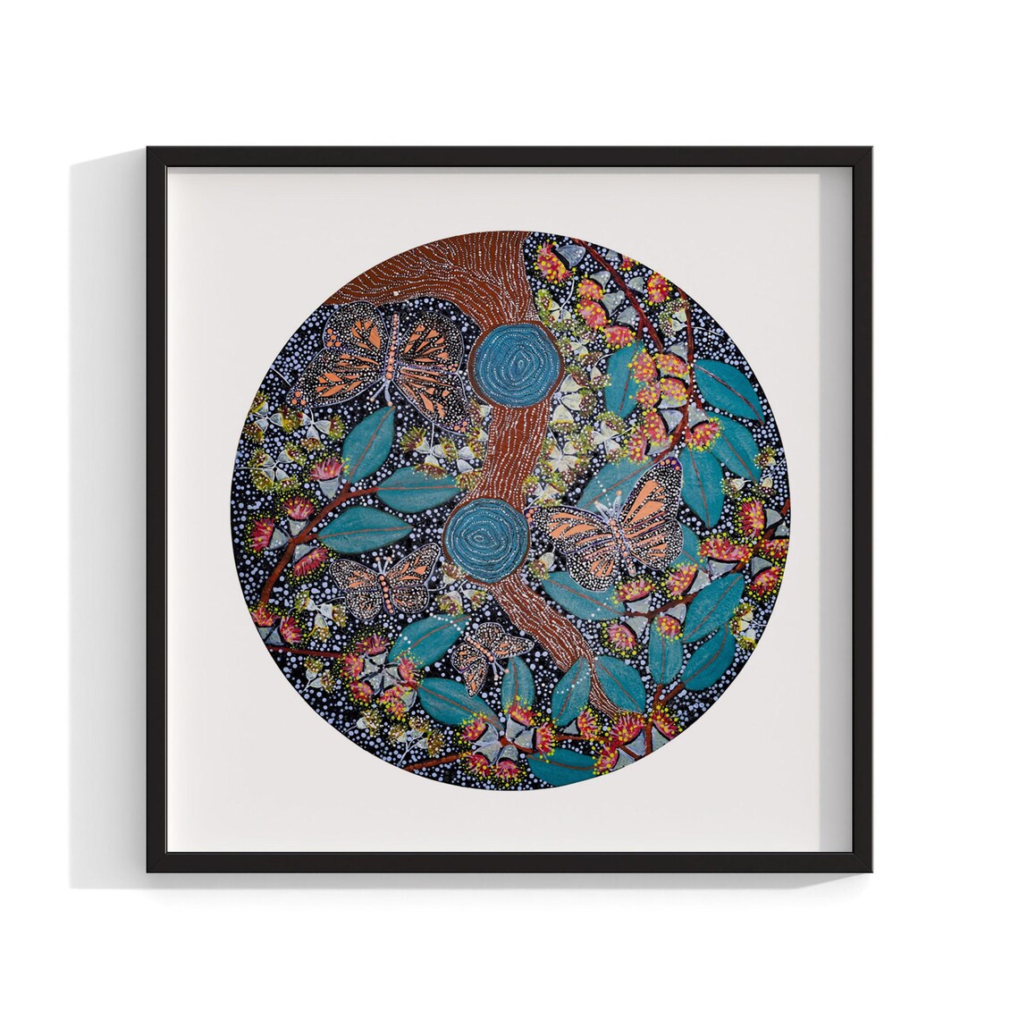 Aboriginal Butterfly Print, Indigenous Wall Art