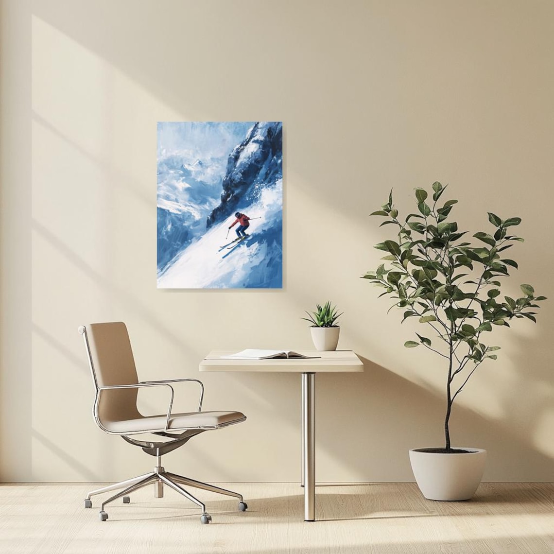 Dynamic Snowy Mountain Skiing, Landscape Masters - Image 3