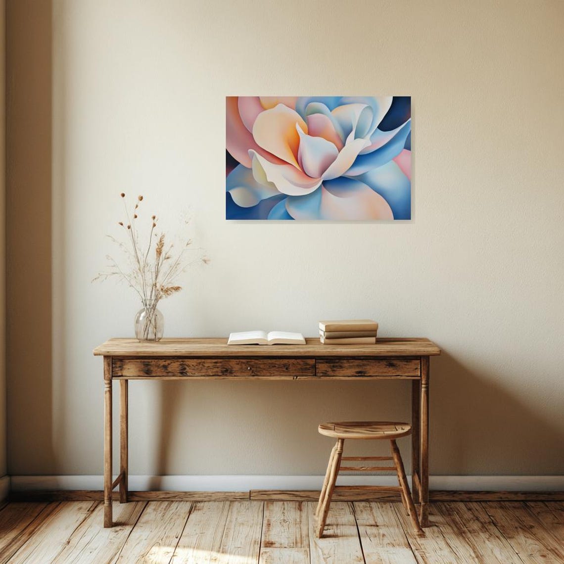 Soft Pastel Abstract Flower Close Up Bloom in Dreamy Swirls Poster - Image 3