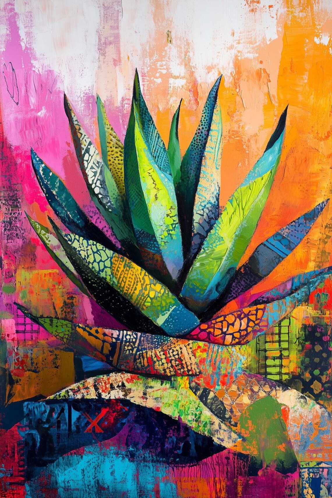Matisse-Inspired Agave Plant Art Print, Home Decor