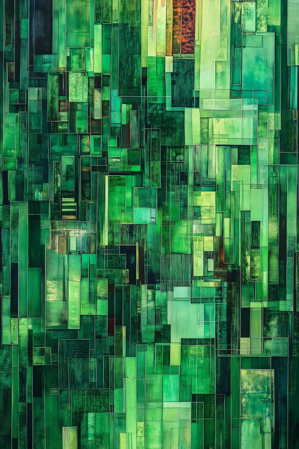 Mark Rothko Inspired Abstract Green Wall Art