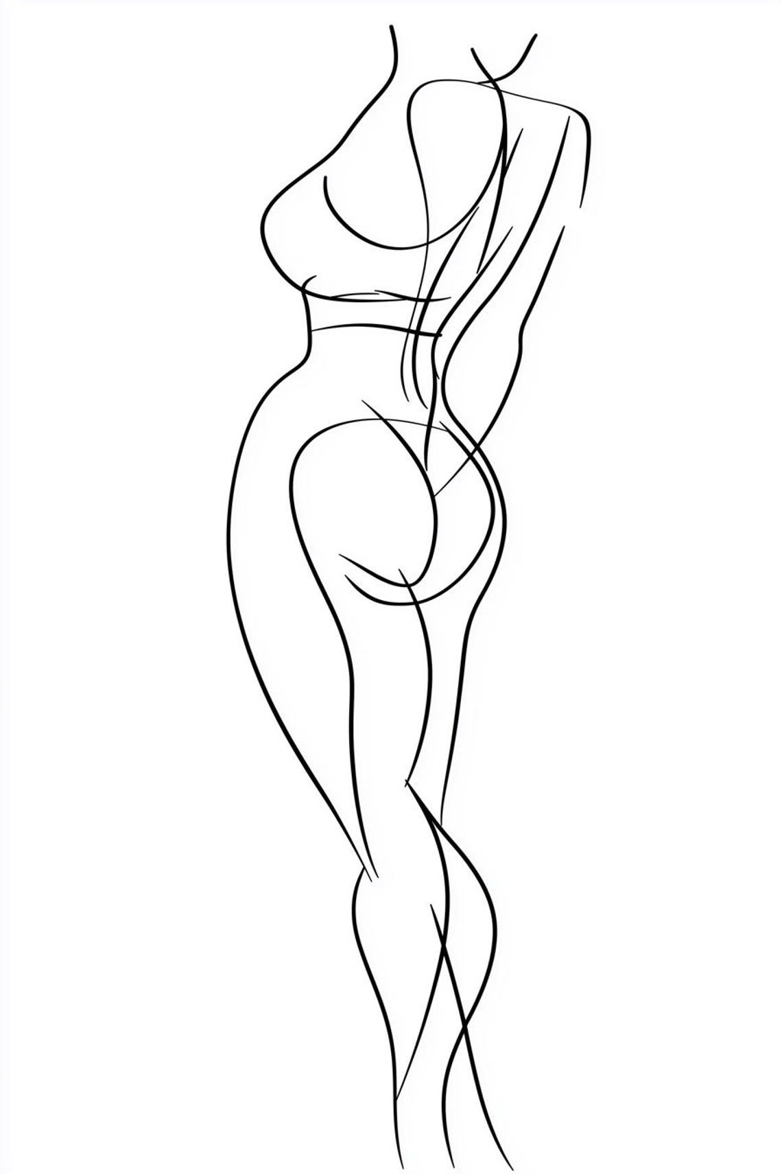 Minimalist Line Art Print Inspired By Picasso Elegant Woman Body Abstract Wall Art For Home Decor