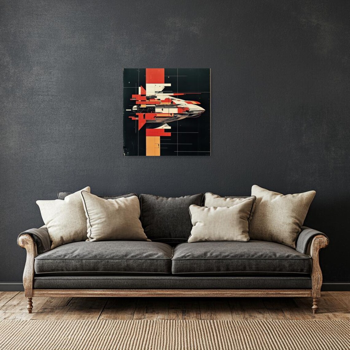 Futuristic Abstract Art Print, Modernist Space Art - Image 2