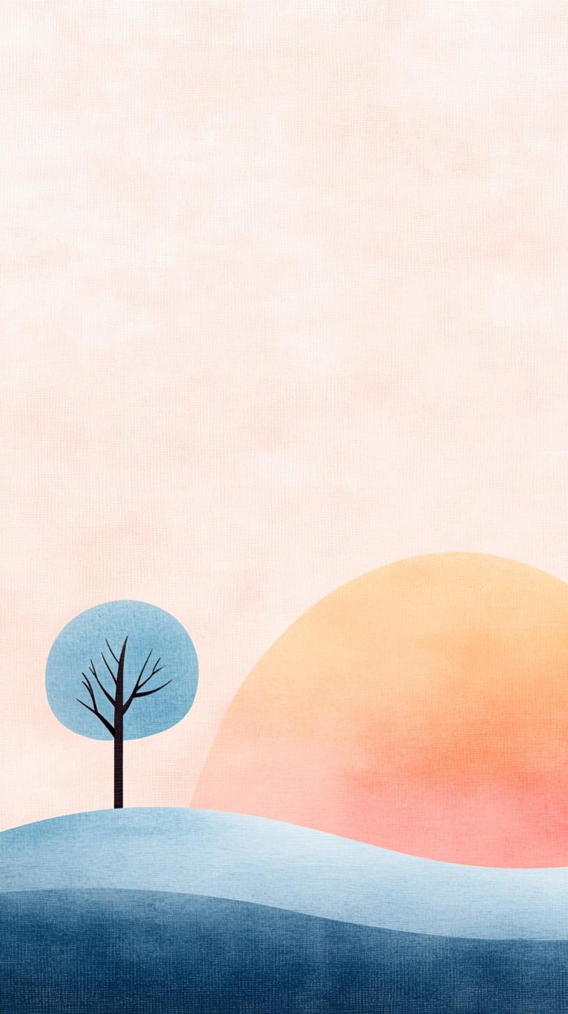 Minimal Pastel Watercolor Single Tree Art Print Custom And Elegant Home Decor Jean Jullien Style