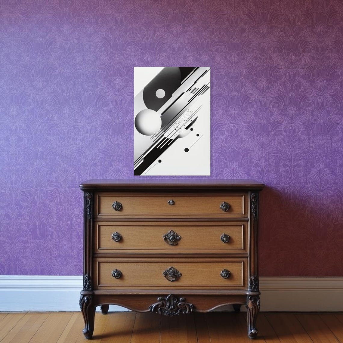 Monochrome Geometric Print Inspired By Modern Artists For Contemporary Wall Art And Home Decor - Image 2