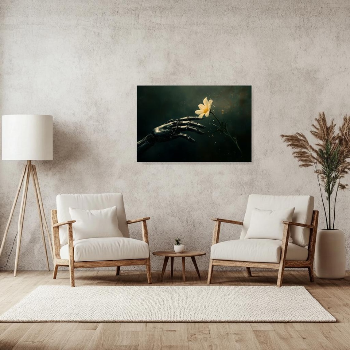 Romantic Robot Hand With Flower, Modernism - Image 3