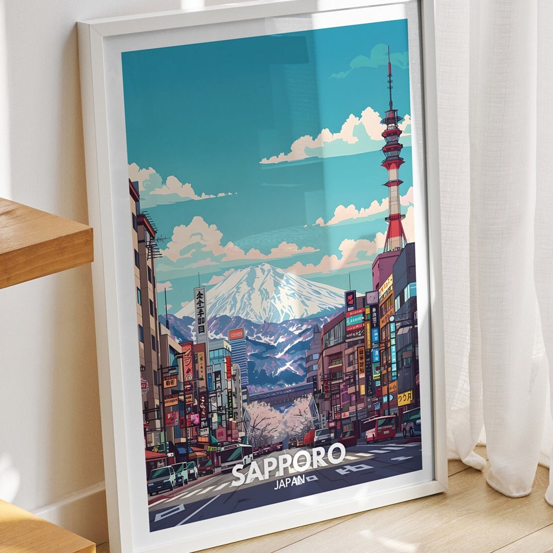 Sapporo Travel Print Japan Sapporo Travel Poster Japan Travel Poster Japan Cityscape Wall Art Unique City Decor