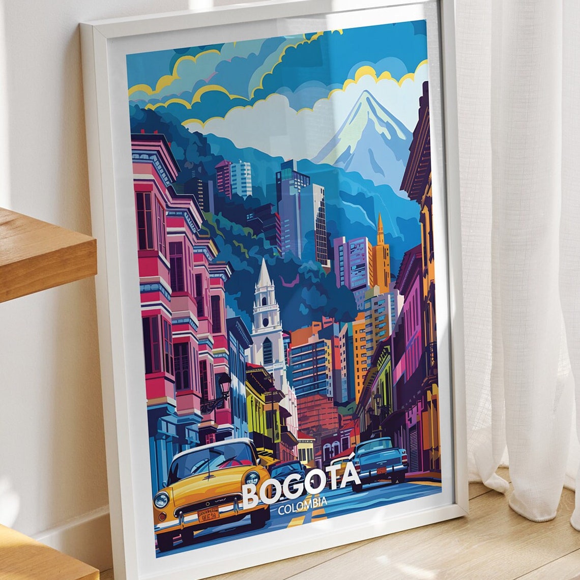 Bogota Art Print Colombia Bogota Poster Colombia Travel Poster Colombia Cityscape Wall Art Unique City Decor