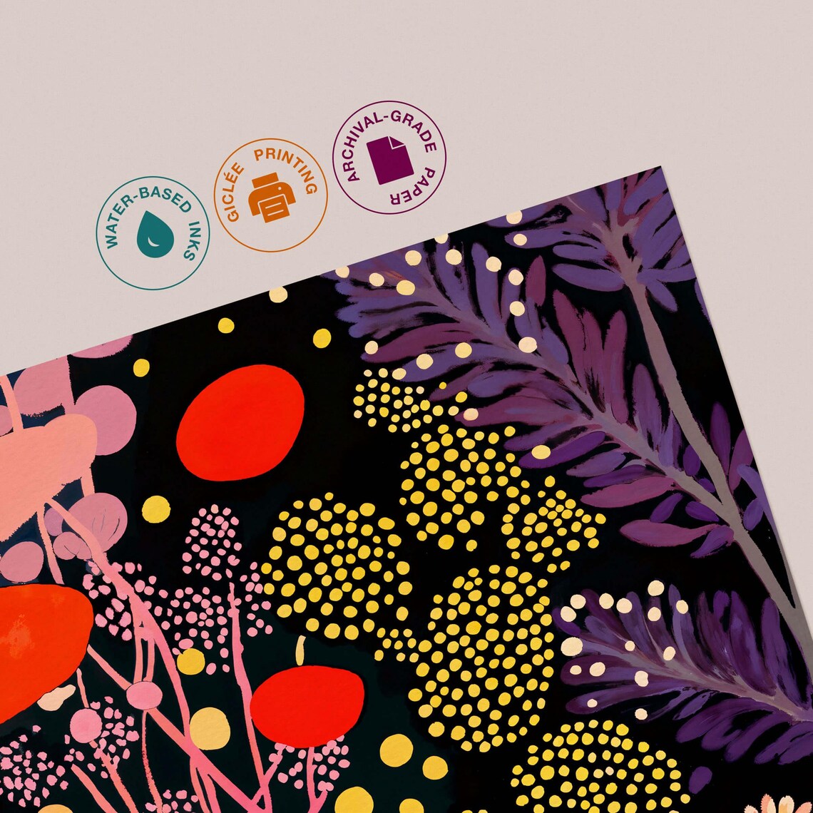 Yayoi Kusama Inspired Botanical Polka Art Print - Image 3