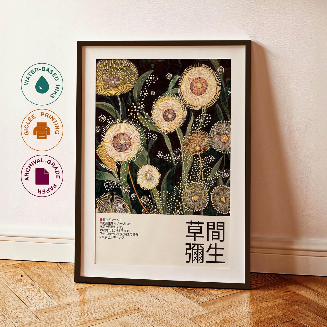 Kusama-Inspired Floral Art Print, Japanese Dandelion - Image 3