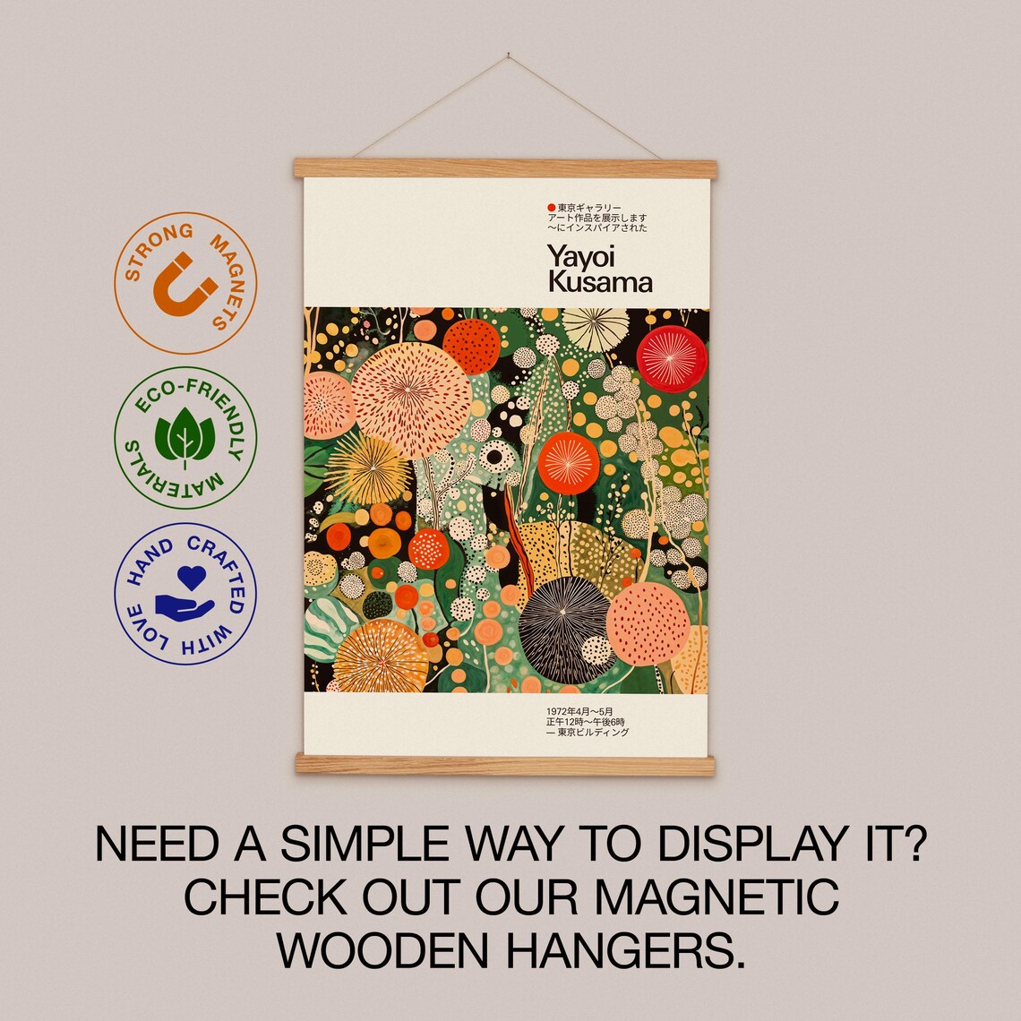 Yayoi Kusama-Inspired Blossom Art Print, Japandi Decor - Image 2