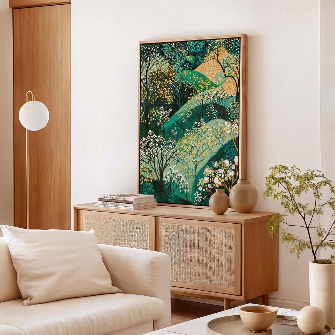 Yayoi Kusama-Inspired Modern Polka Forest Art Print - Image 3