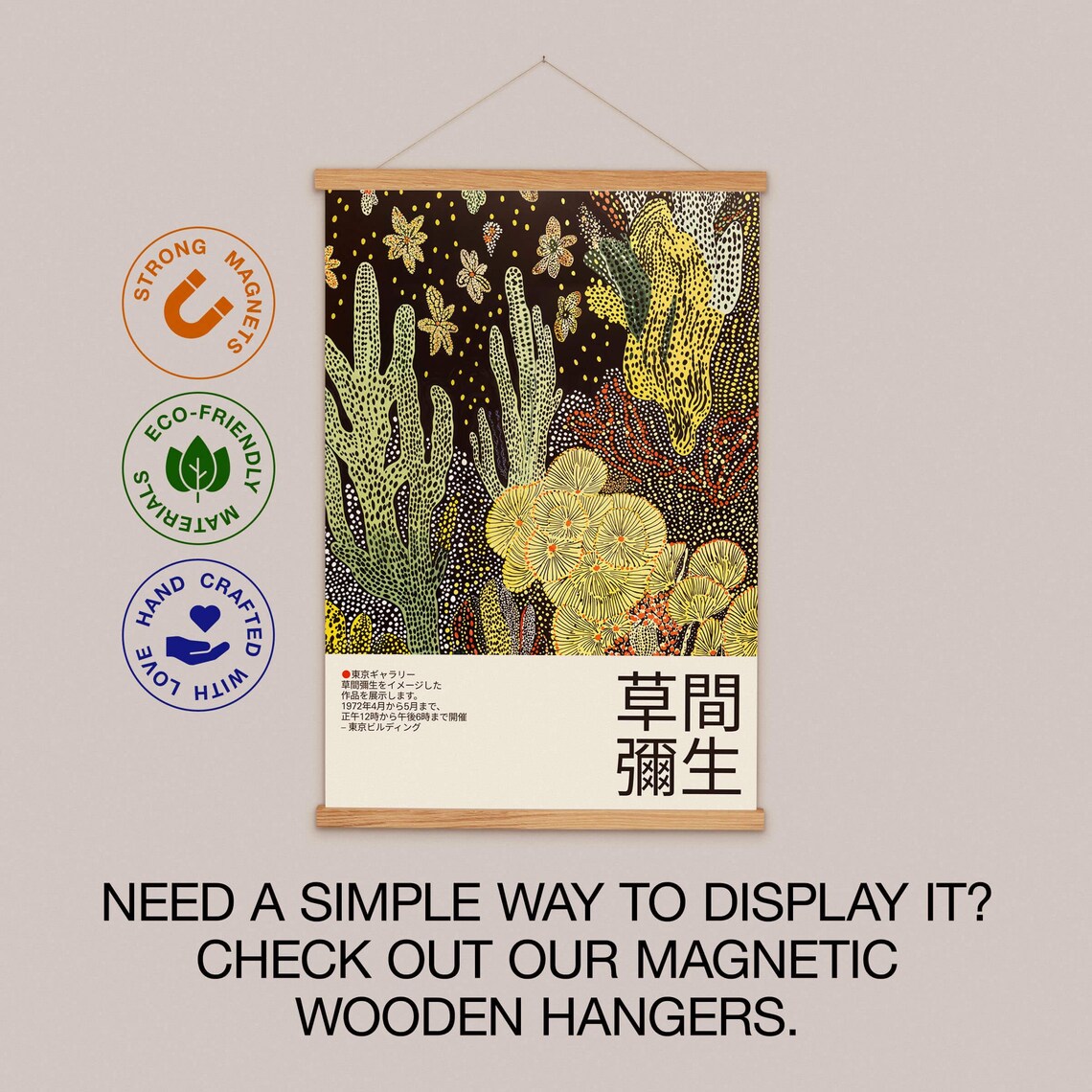 Dotted Cactus Garden Kusama-Inspired Japanese Exhibition Poster - Image 2