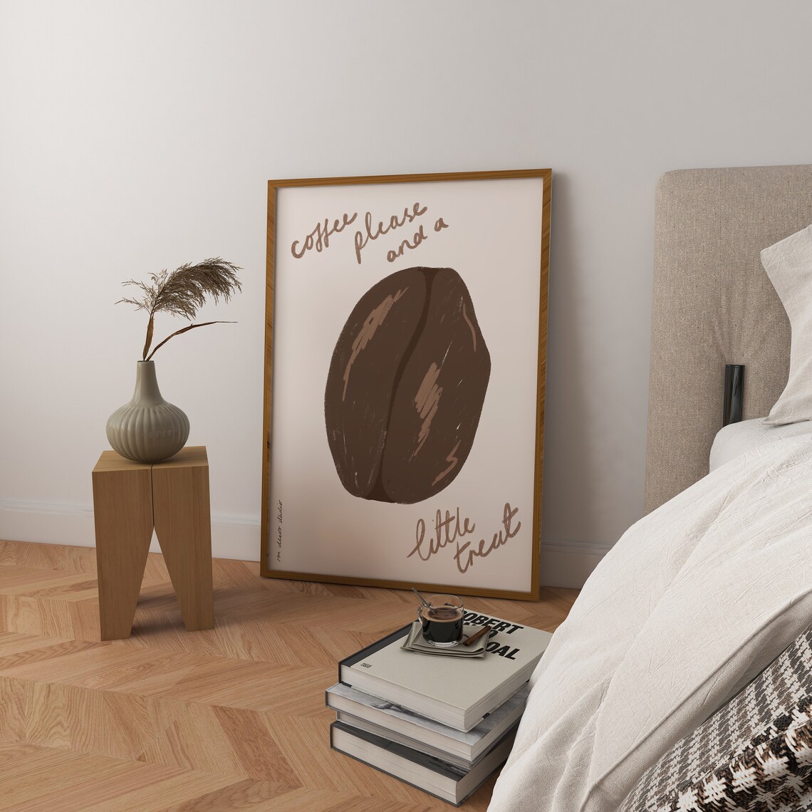 Coffee Please And A Lil Treat, Vintage Food Art Print