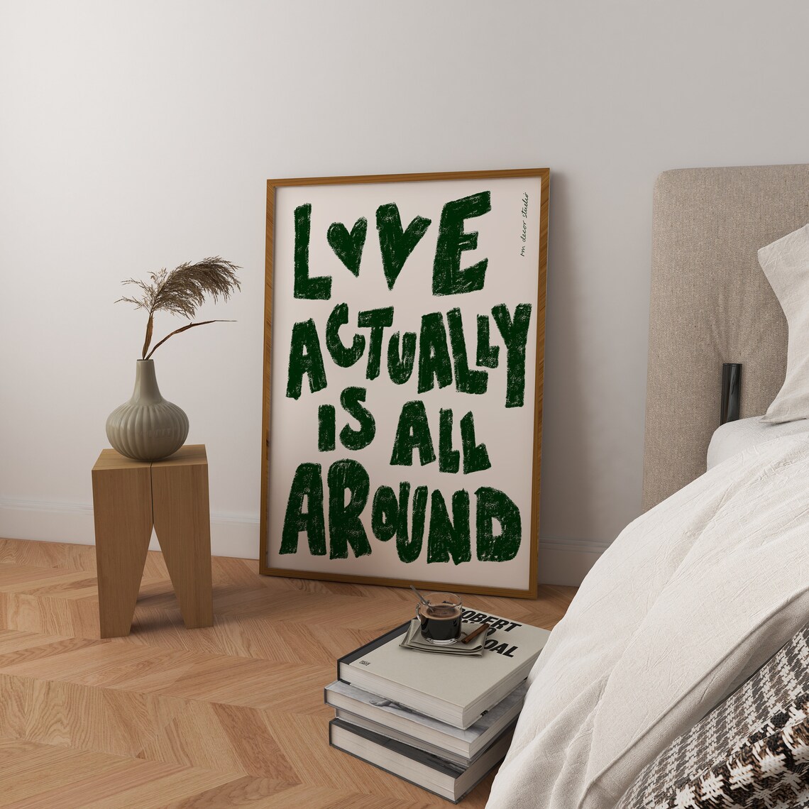 Love Actually Is All Around, Retro Heart Art Print - Image 2