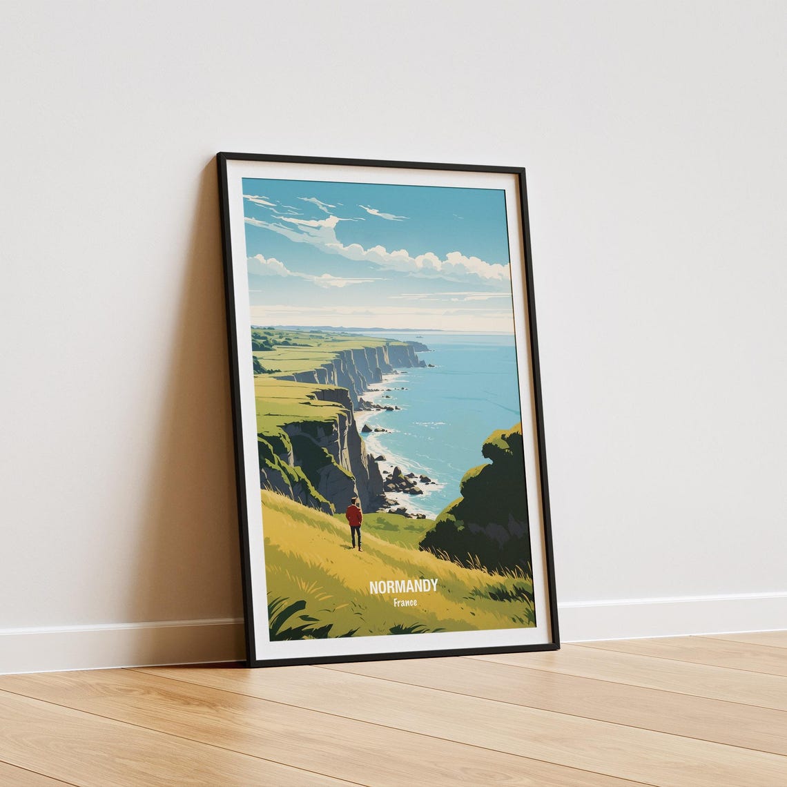 Normandy France Dramatic White Chalk Sea Cliffs Coastal Walk Poster - Image 5