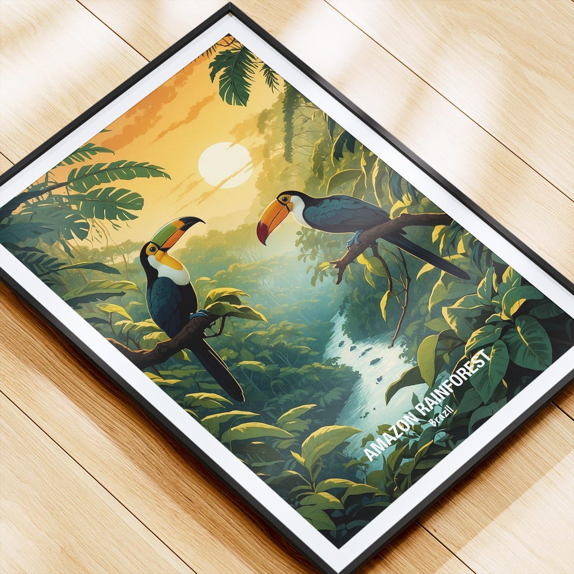 Amazon Rainforest Toucans At Sunset Brazil Jungle Wildlife Poster - Image 4
