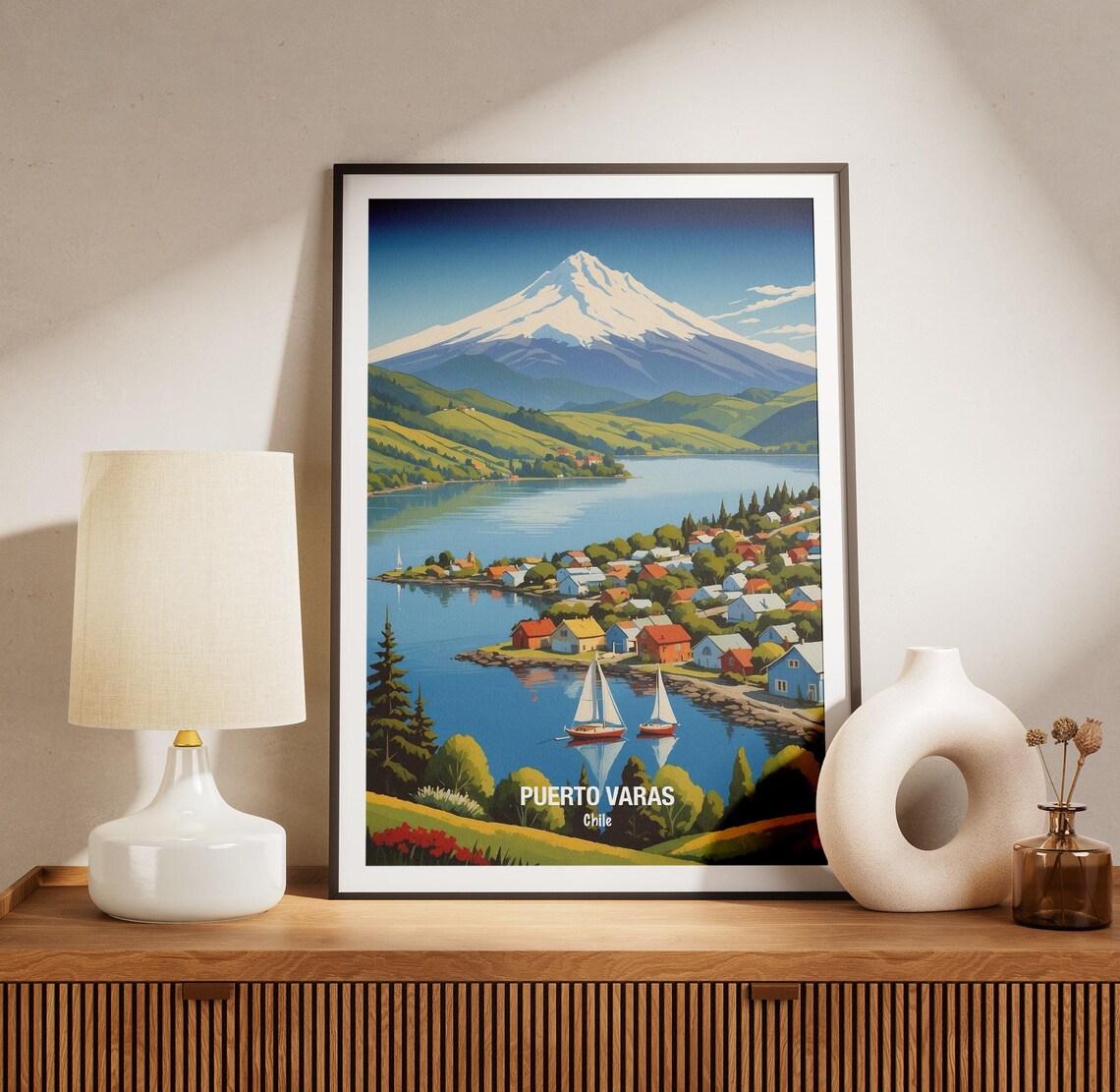 Puerto Varas Chile Osorno Volcano Lake Llanquihue Travel Poster - Image 3