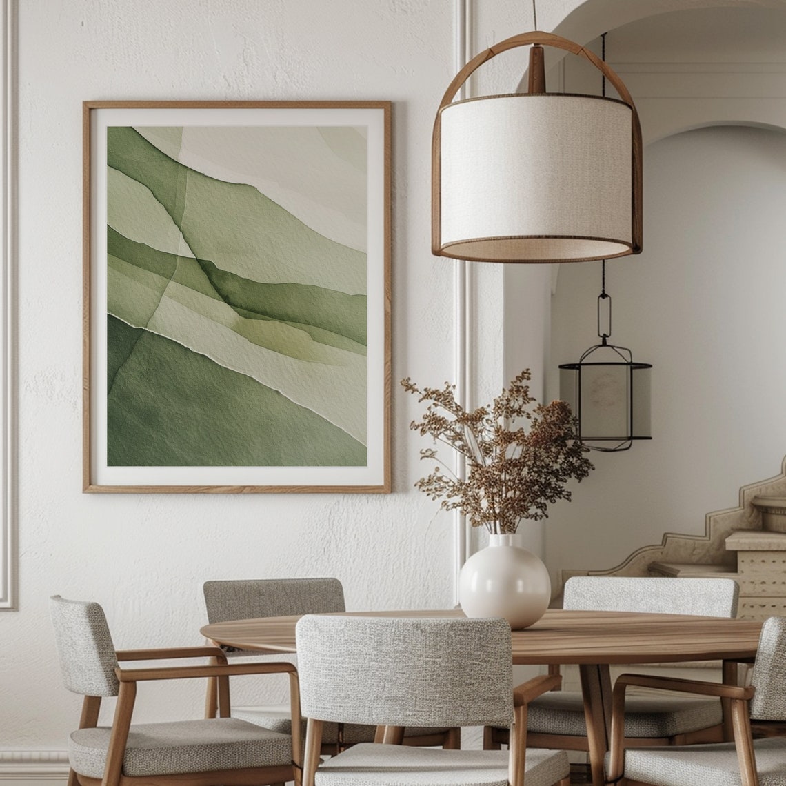 Sage Green Abstract Wall Art Print Abstract Neutral Print Abstract Watercolor Art Minimalist Wall Art - Image 2