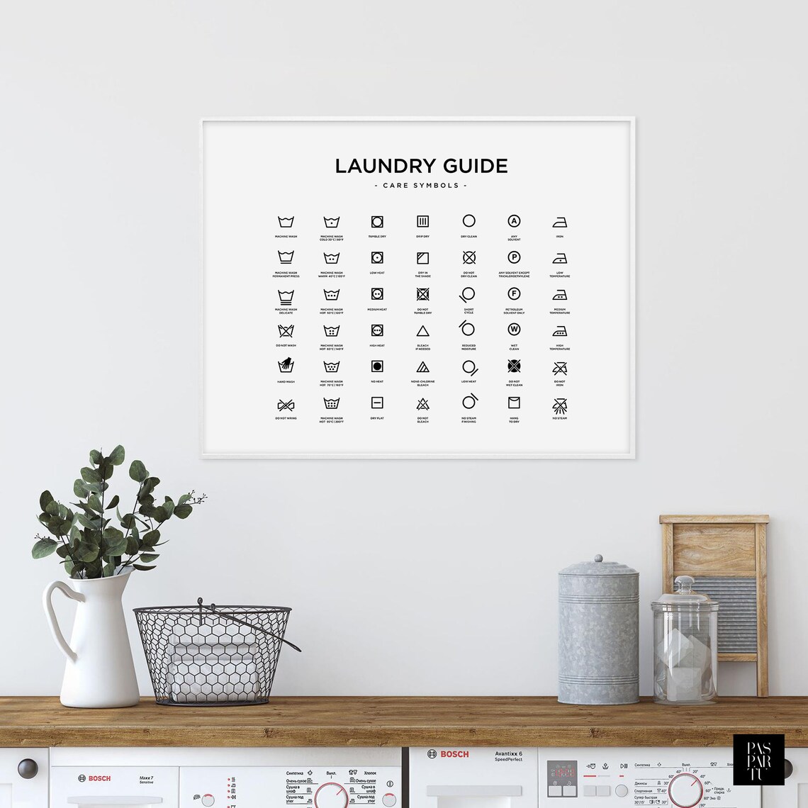 Laundry Care Guide Signs Art Print, Laundry Room Decor - Image 5