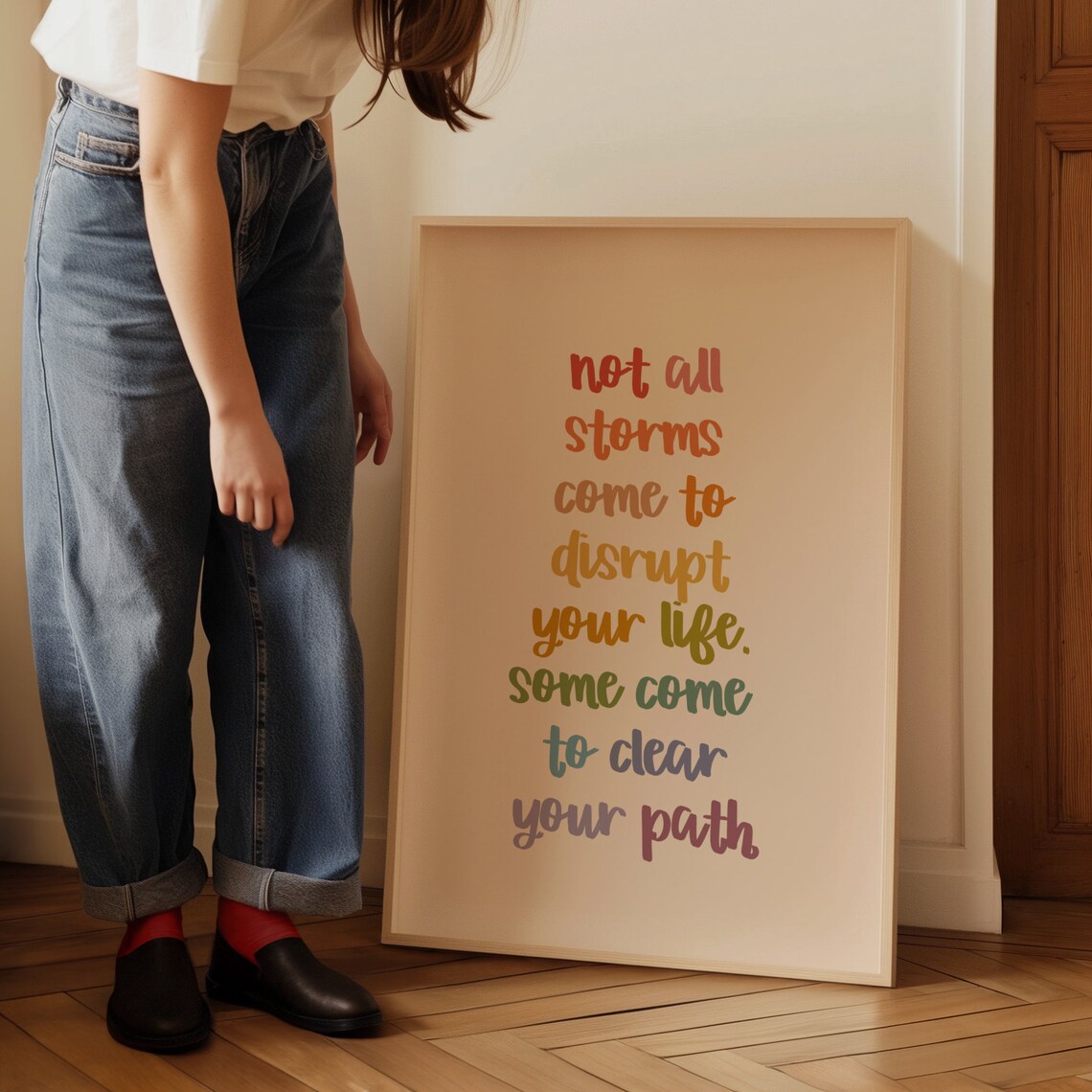 Not All Storms Come To Clear Your Path Rainbow Lettering Poster - Image 3