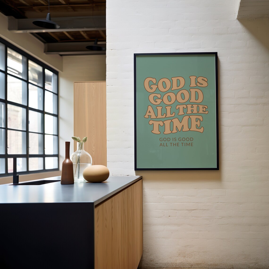 Retro Christian God Quote, Bible Verse Poster - Image 3