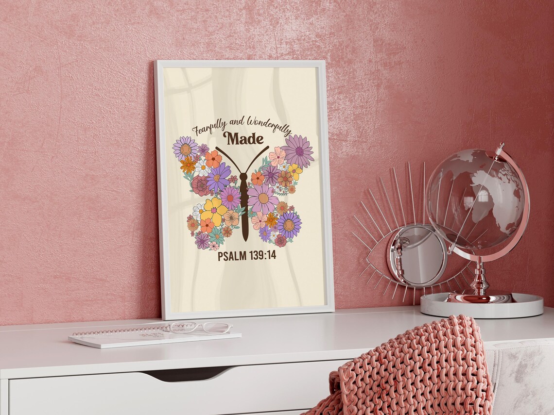 Retro Christian Psalms Scripture Art Print - Image 4