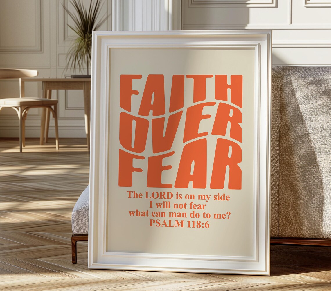 Retro Groovy Christian Psalm Scripture Art Print - Image 3