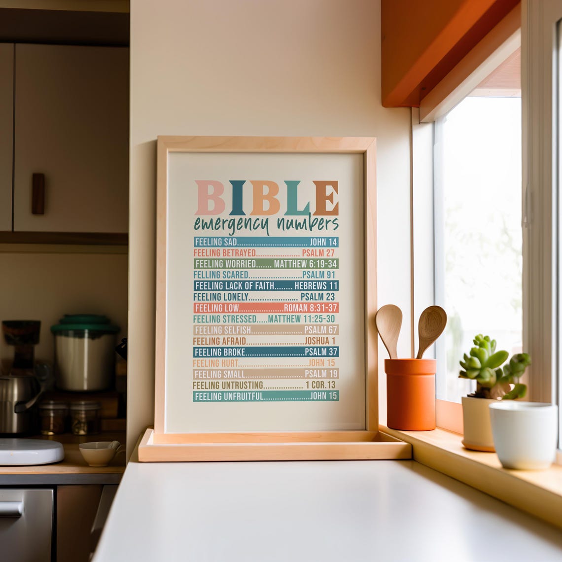 Bible Emergency Numbers Print Christian Wall Art Christian Poster Scripture Wall Decor Art Christian Gift - Image 2