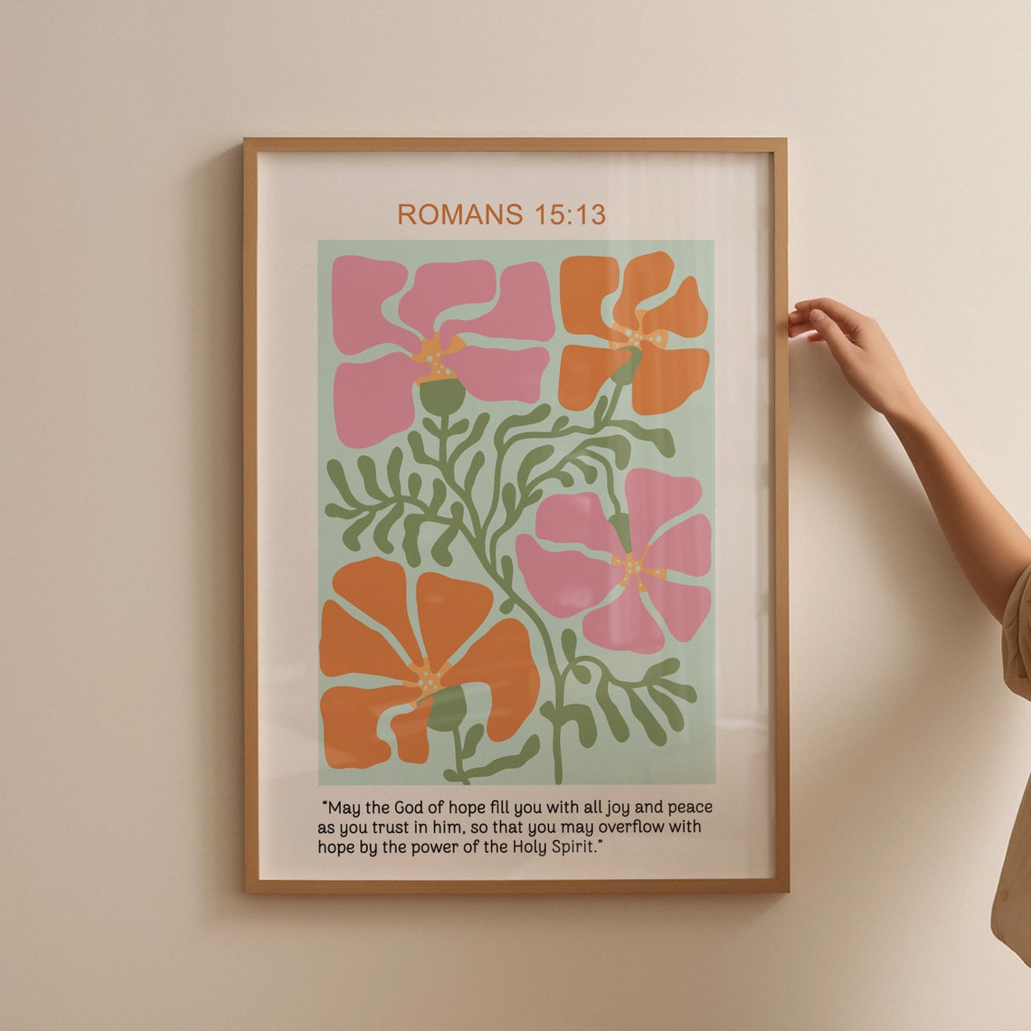 Floral Christian Wall Art Romans Scripture Religious Poster Wall Decor Faith Poster Bible Verse Baptism Gift Gift For Christian - Image 5