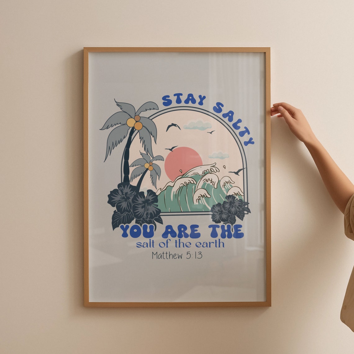 Stay Salty Wall Print Matthew Scripture Art Retro Christian Poster Bible Verse Wall Art Gift Christians God Faith - Image 4