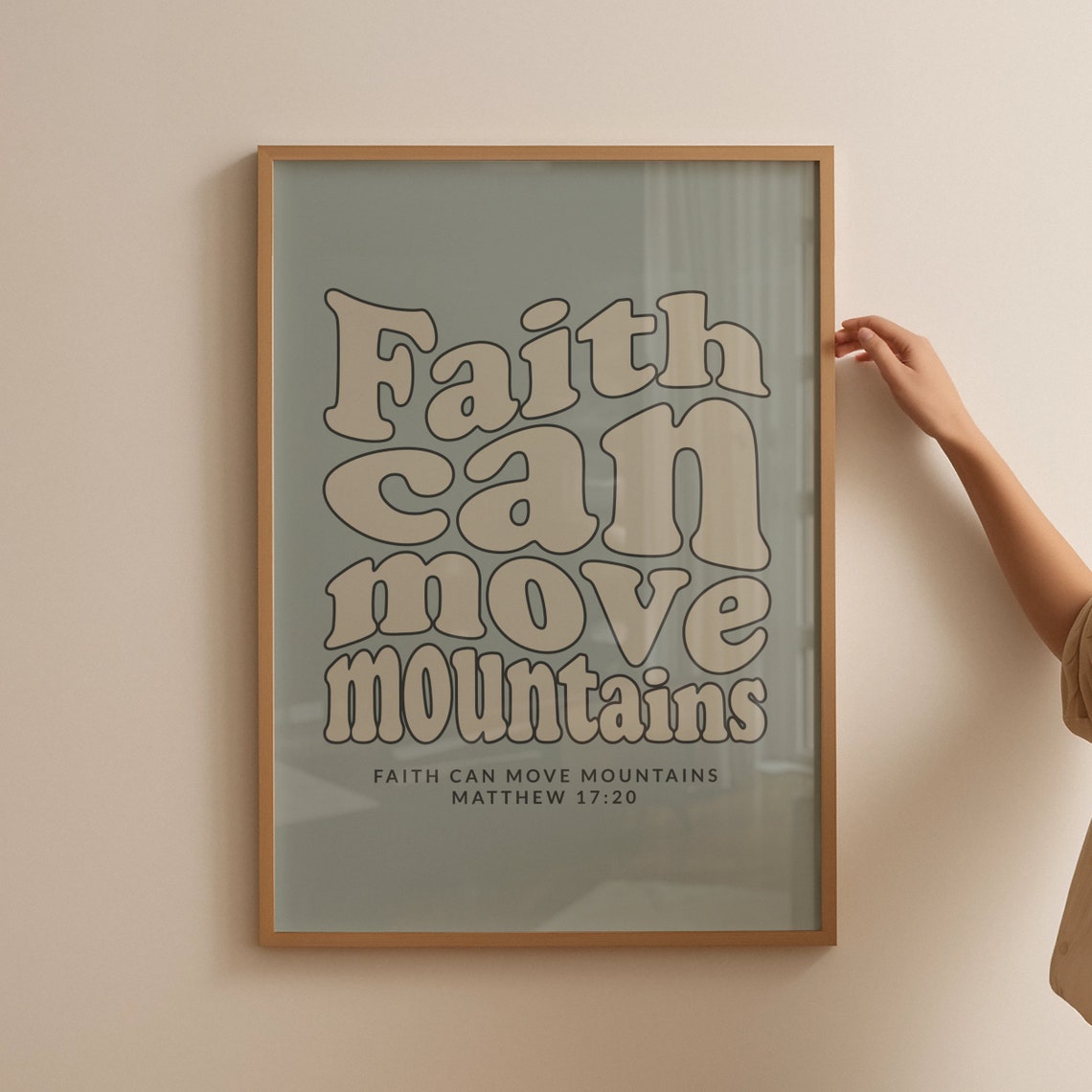 Retro Christian Wall Print Matthew Faith Print Christian Poster Bible Verse Wall Decor Scripture Art Christian Gift - Image 5