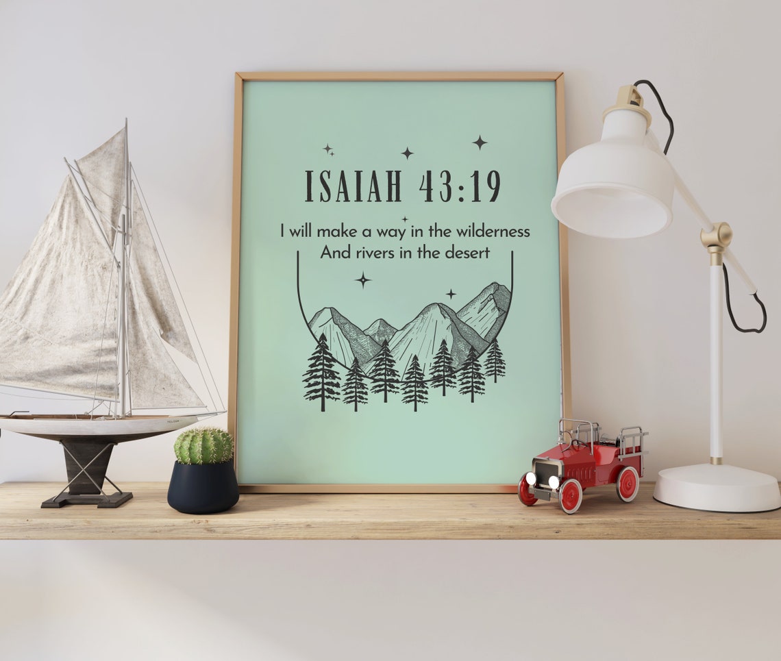 Retro Christian Wall Print Isaiah Scripture Christian Poster Bible Verse Wall Decor Art Christian Gift - Image 3