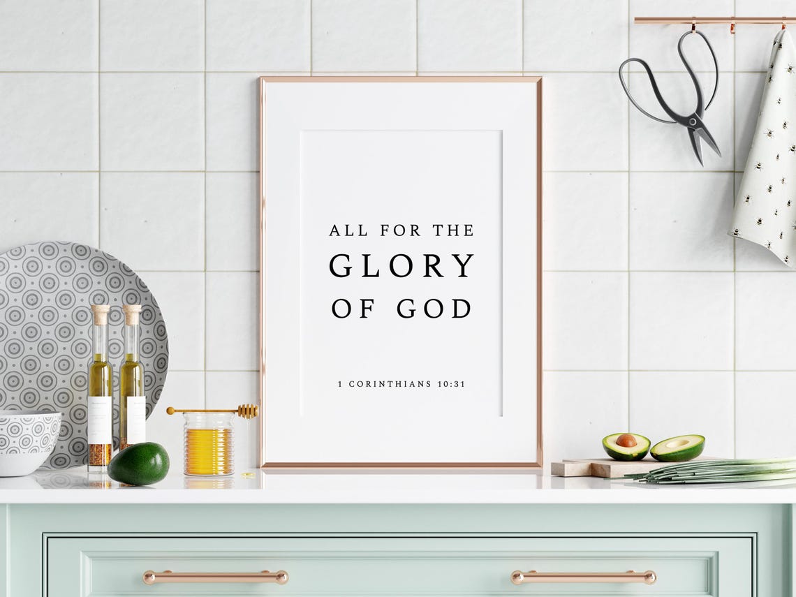 All For The Glory Of God 1 Corinthians Verse Bible Verse Wall Art Christian Wall Art Christian Scripture - Image 3