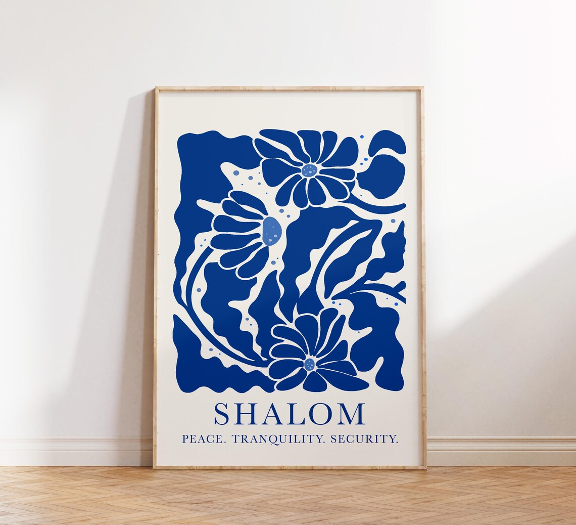 Shalom Vintage Botanical Christian Poster Print - Image 3