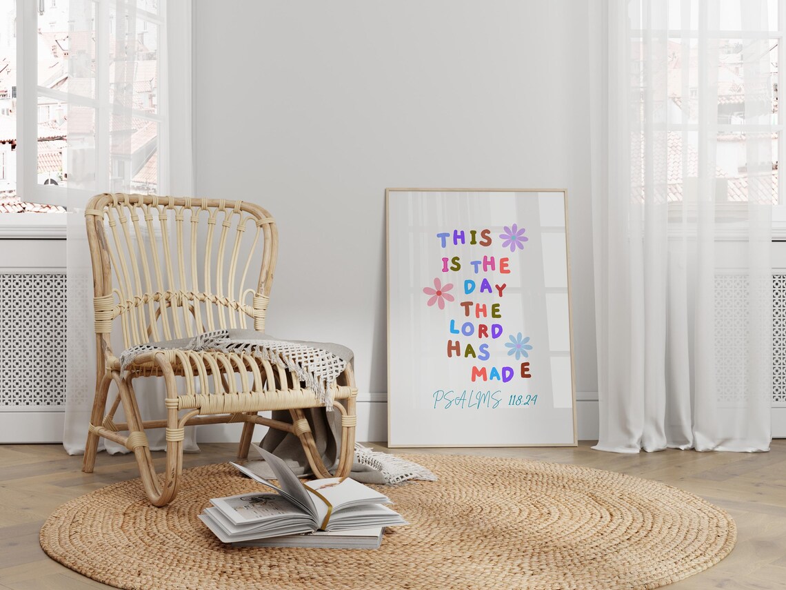 This Is the Day the Lord Has Made Psalms 118:24 Floral Poster - Image 4