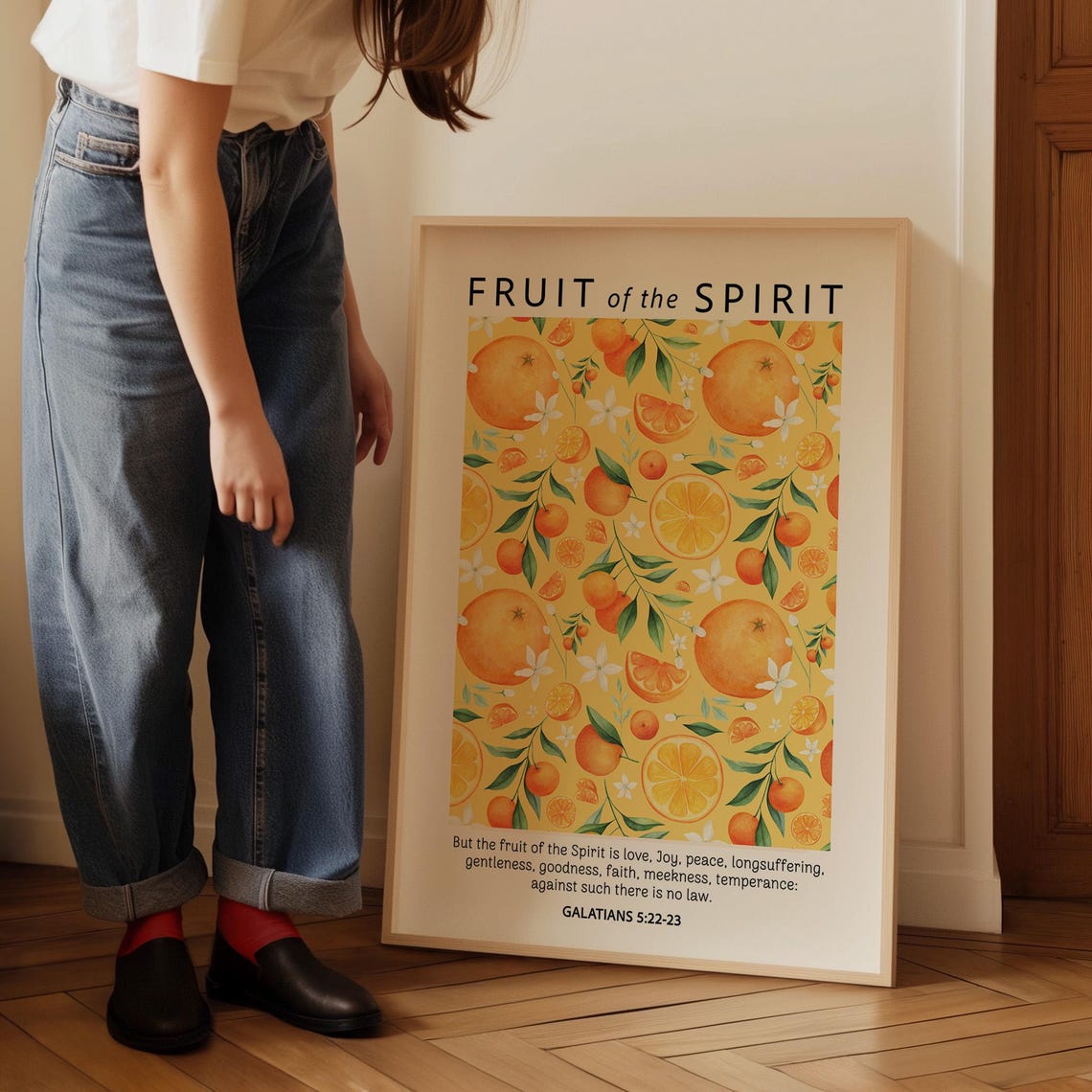 Christian Wall Art Fruit Of The Spirit Citrus Wall Art Faith Print Christian Poster Bible Verse Scripture Wall Art Galatians - Image 2