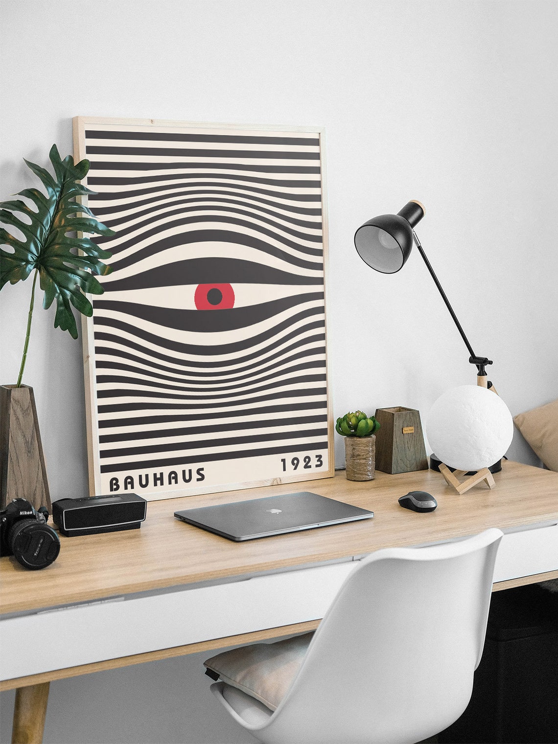 Bauhaus 1923 Op Art Eye Stripes Red Dot Geometric Art Poster - Image 2