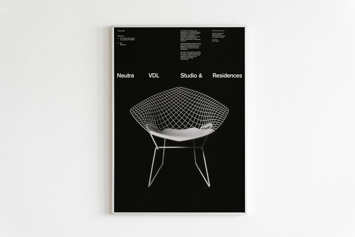 Neutra VDL Studio Residences White Wire Chair Black Design Poster