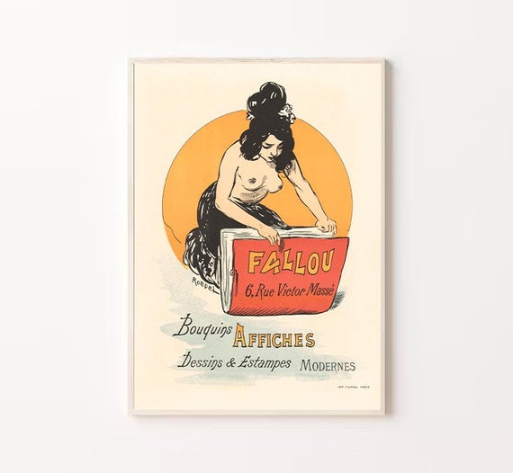 Naked Woman Vintage Poster Vintage Nude Illustration Nu Print Auguste Roedel Art Nude Woman Art Print Naked Woman Home Decor